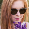 woman wearing sun glasses with a SpecTats Celtic Knot design